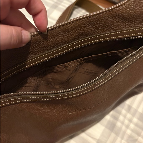 Longchamp Brown Pebbled Leather Crossbody Bag - Picture 6 of 6